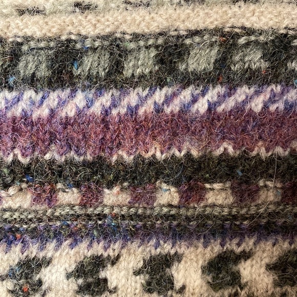 ALPS Fair Isle wool Cardigan Sweater Womens L Nordic Warm Preppy Long sleeve - Picture 4 of 8